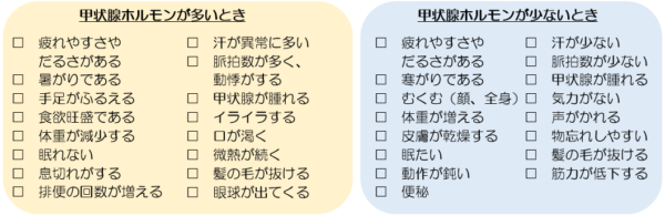 甲状腺ホルモンの量